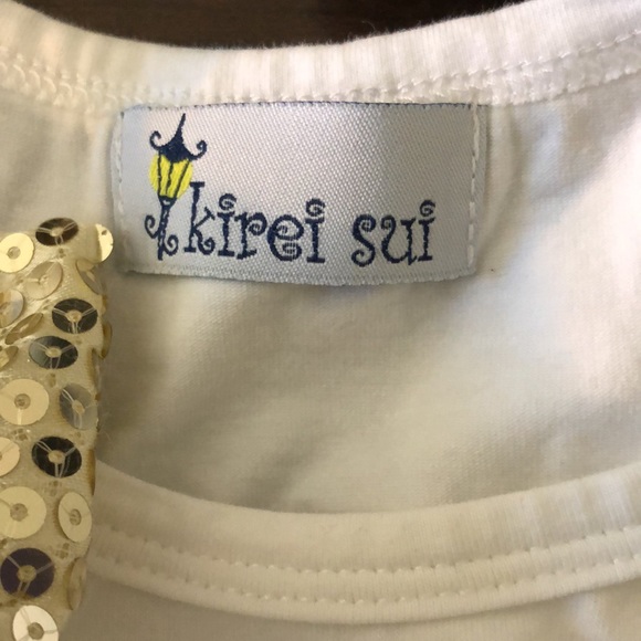 5th Birthday Shirt, Girls White Tank Top w/ Pink And Gold Sequins - Picture 4 of 5